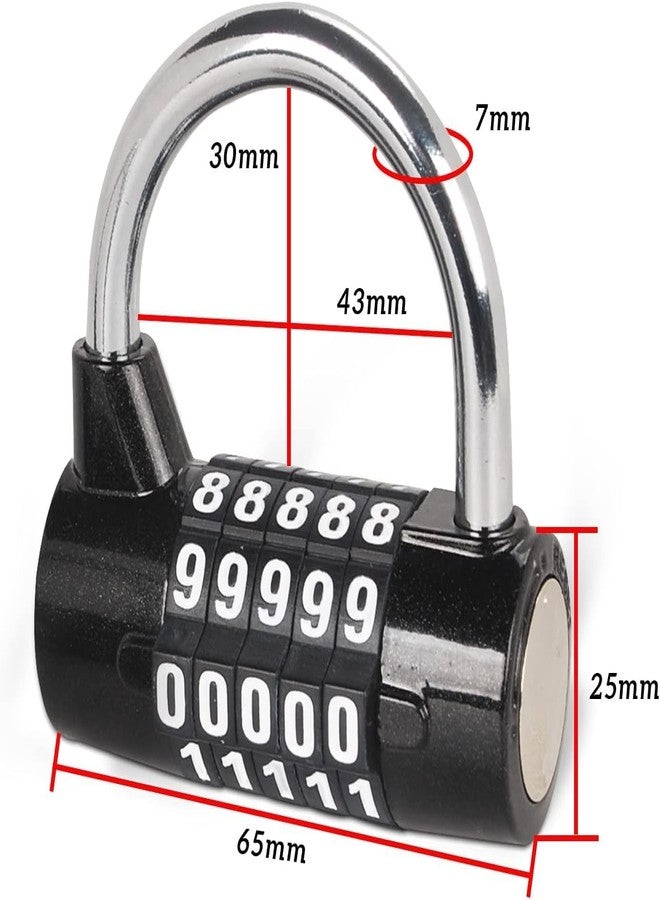 GLIVE (LABEL) 5 Digit Combination Lock Outdoor Waterproof Resettable Number Padlock Set Your Own for Gym, School Locker, Sports, Hasp Cabinet, Fence, Gate, Toolbox (Black) - Image 4